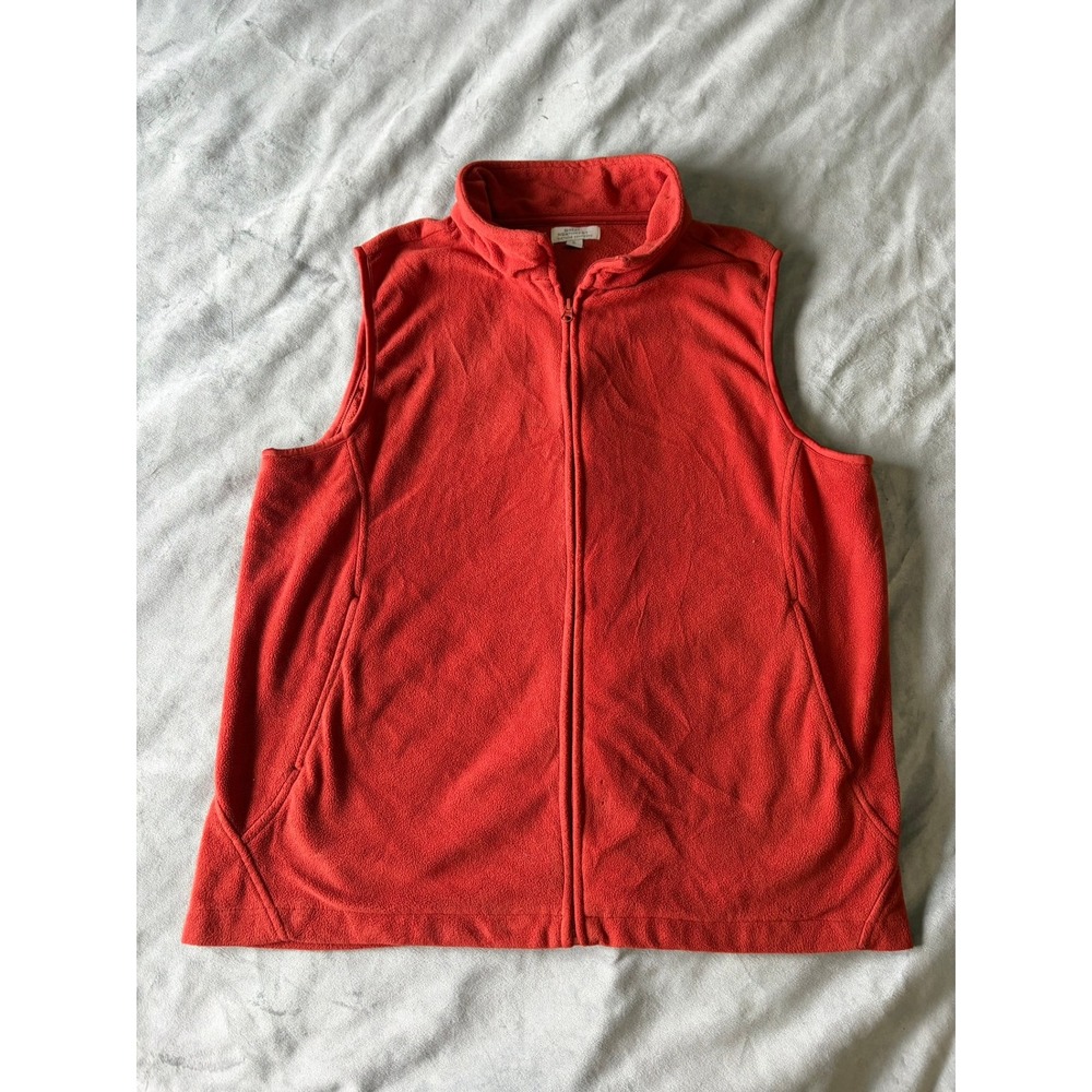Great Northwest Clothing Company Mens Red Fleece Full Zip Vest XL Mock Neck